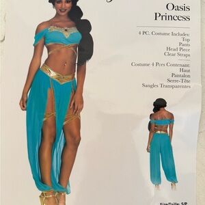 Oasis Princess Costume in Teal and Gold